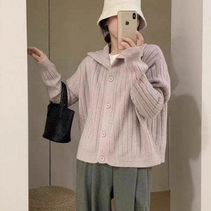 Vertical Single-breasted Turtleneck Knitting Idle Style Small Sweater