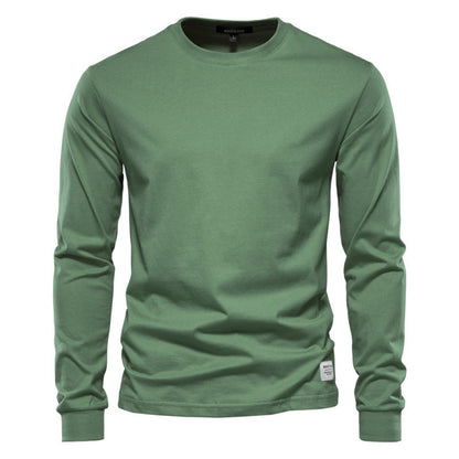 Men's Solid Color Long-sleeved Top High Street