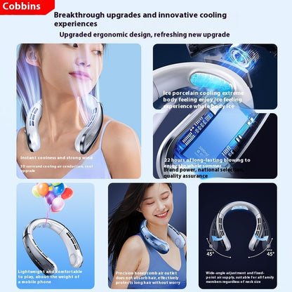 Rechargeable Ultra-quiet Lazy Portable Mini Turbine Bladeless Halter Fan