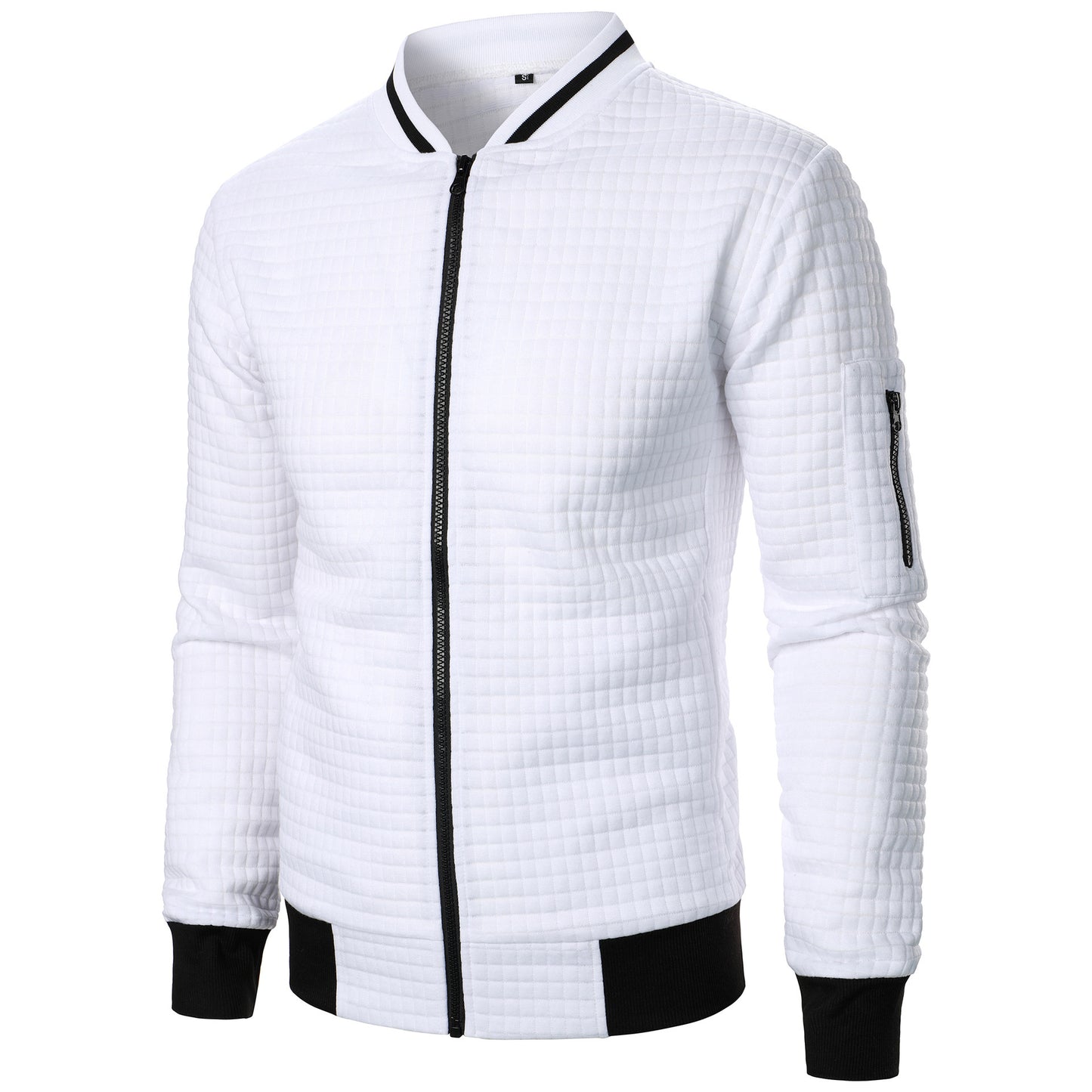 Mens Zip-Up Stand Collar Sweatshirt Jacket Athletic Comfort