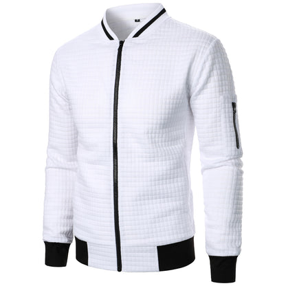 Mens Zip-Up Stand Collar Sweatshirt Jacket Athletic Comfort