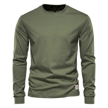 Men's Solid Color Long-sleeved Top High Street