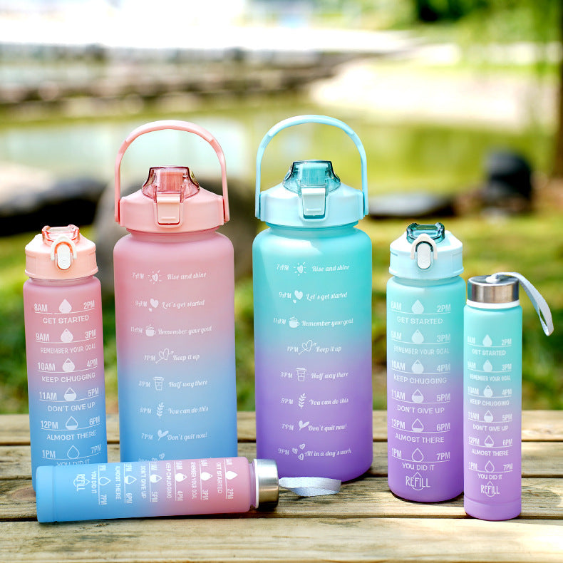 Gradient Three-piece Cup Large Capacity Sports Cold Water Bottle