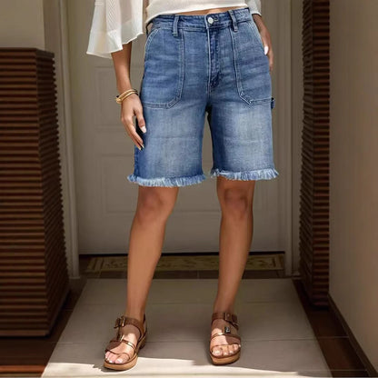 European And American Style Women's Heavy Industry Wash Straight All-matching Slim Jeans