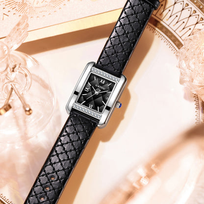 Retro Affordable Luxury Diamond Square Quartz Watch