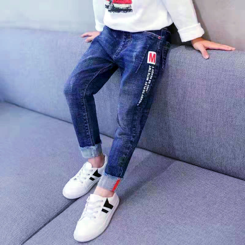 Boys Jeans Autumn Winter New One-Piece Velvet Luxe Insulation