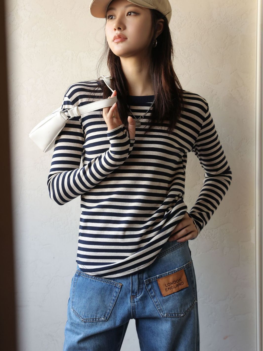 Women's Striped T-shirt Long Sleeve Bottoming Shirt