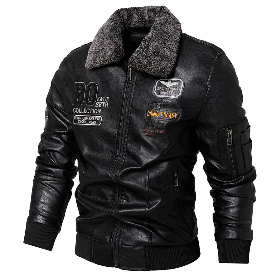 Foreign Trade New Mens Casual Fashion Leather Slim Fit Jacket Coat Global Elegance