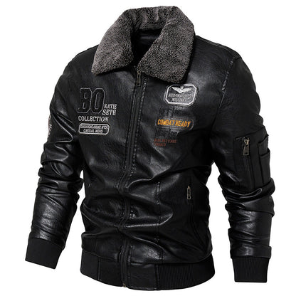 Foreign Trade New Mens Casual Fashion Leather Slim Fit Jacket Coat Global Elegance