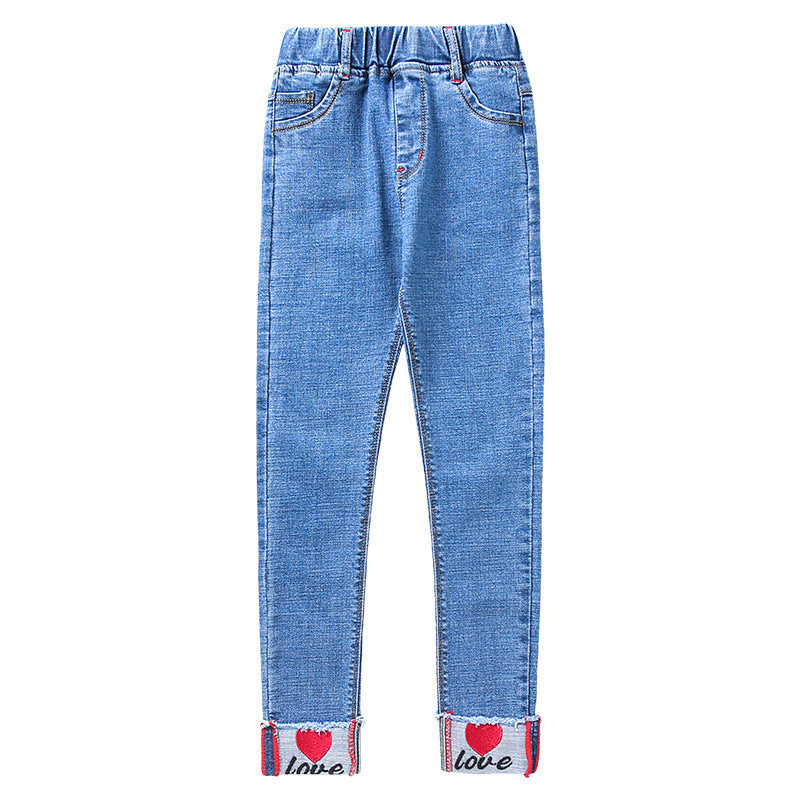 Embroidered Casual Denim Trousers Artisanal Denim Craft