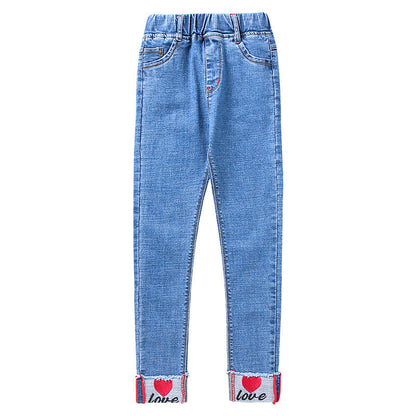 Embroidered Casual Denim Trousers Artisanal Denim Craft