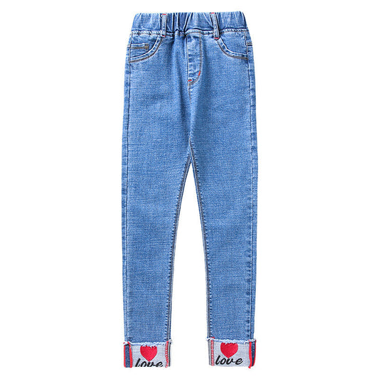 Embroidered Casual Denim Trousers Artisanal Denim Craft