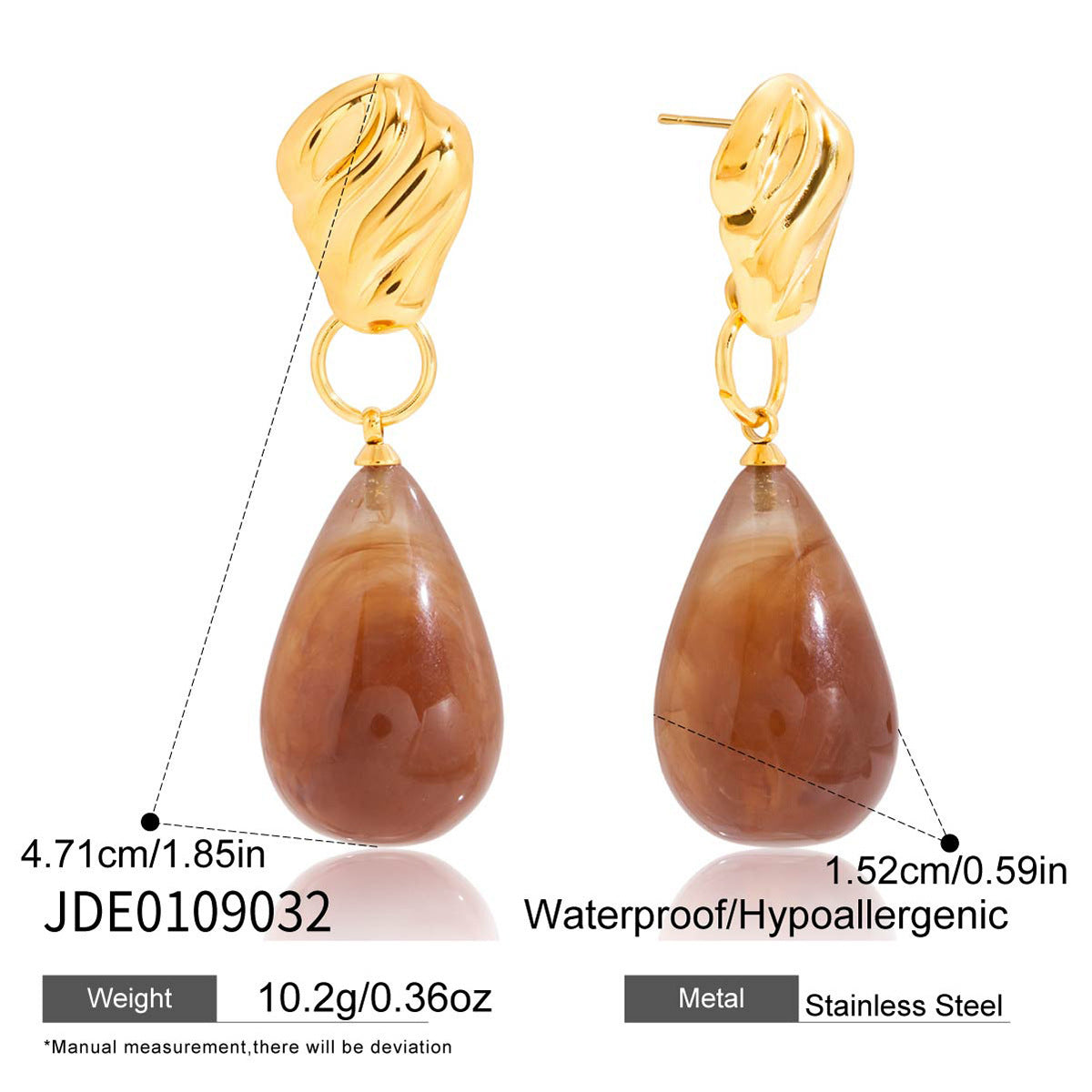 Resin Earrings Light Luxury High-grade Special-interest Design