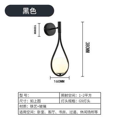 Nordic Bedroom Bedside Led Wall Lamp Golden Personality Home Lighting