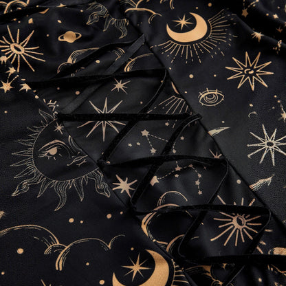 Off-the-shoulder Short Sleeve Flared Sleeves Mesh A- Line Dress