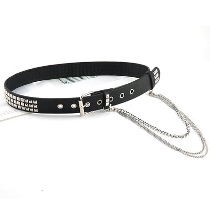 Women's Stylish Adjustable Rivet Lanyard Belt