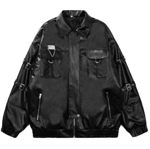 High Street Hot Sale PU Leather Jacket Coat Streetwise Luxury