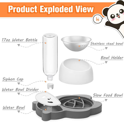 Elevated Dine: Raised Stainless Steel Cat & Dog Feeder Set