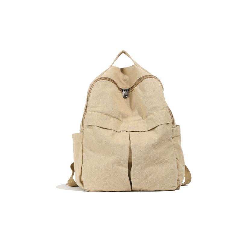 New Washed Canvas Backpack Women's Large Capacity Retro Trendy College Student