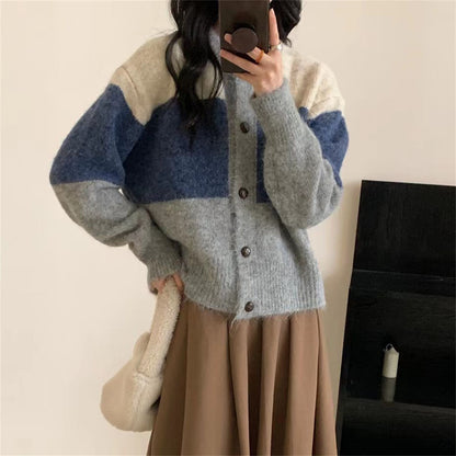 Retro Lazy Style Design Sense All-matching Knitted Sweater