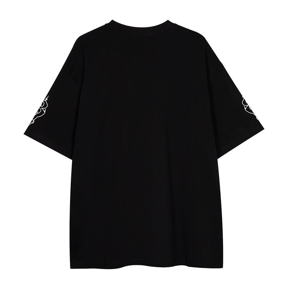 Creative Letters Flame Print T-shirt Men