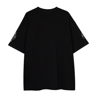 Creative Letters Flame Print T-shirt Men