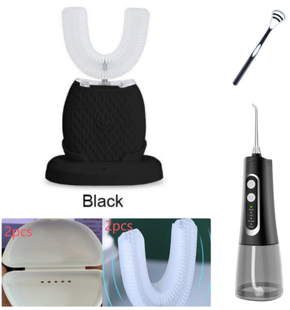 U-Shaped Electric Toothbrush | 360° Automatic Whitening Toothbrush with Blue Light & USB Charging
