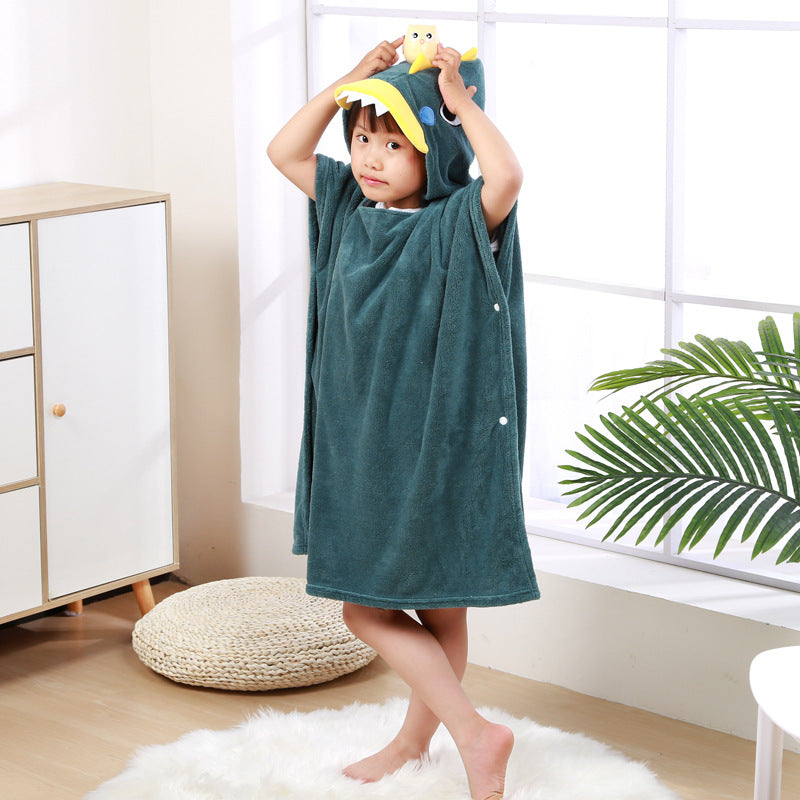 The Absorbent Cloak: Wearable Coral Fleece Hooded Towel
