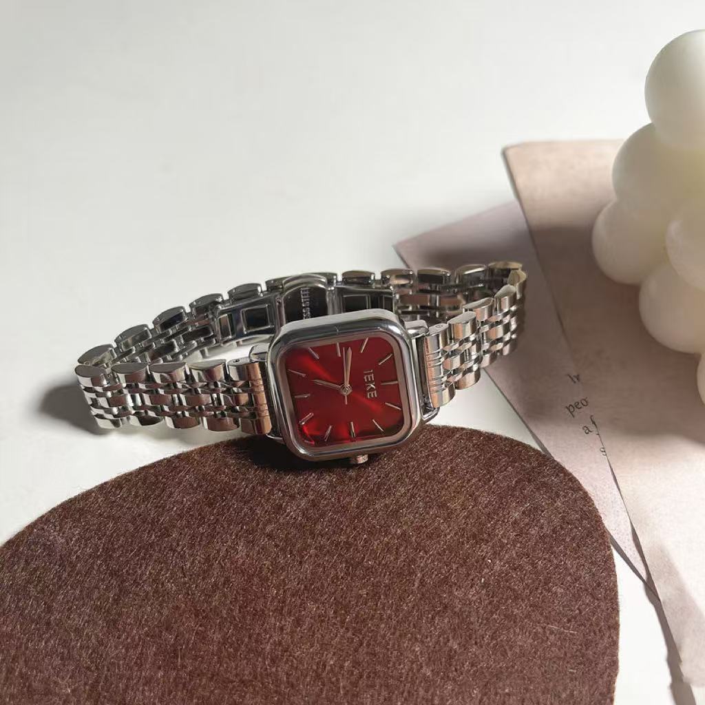 Square Steel Belt Light Luxury Quartz Watch For Women