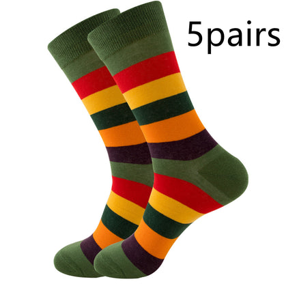 The Wave Monogram: Striped Square Tube & Wave Design Socks