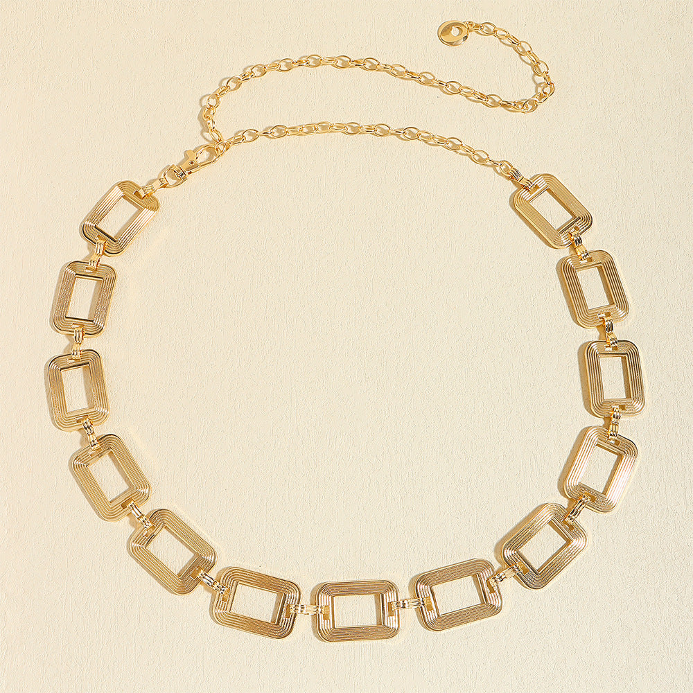 High-grade Metal Women's Hip Hop Style Decorative Waist Chain