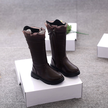 The Cashmere Tall: Girls’ Long Tube Leather Boots