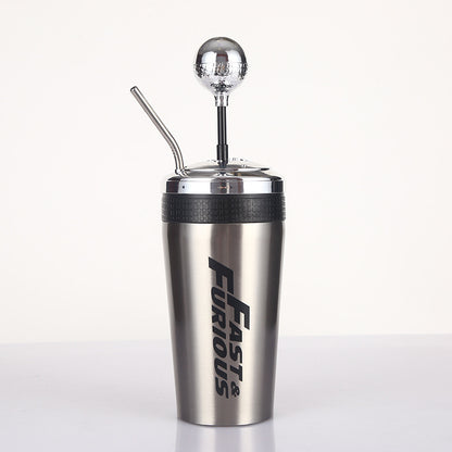Stainless Steel Car Water Bottle With Straw Drink Bottle Fast And Furious 10 Thermos Cup With Lid Rocker Drinking Set 500ml