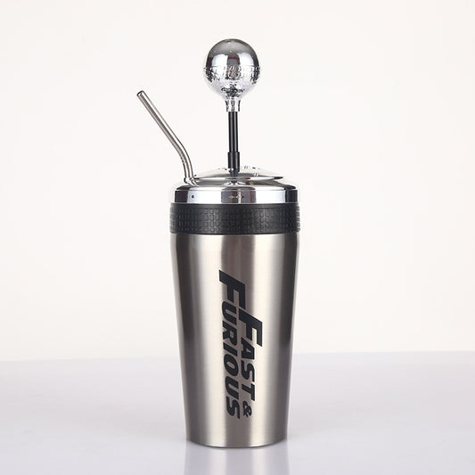 Stainless Steel Car Water Bottle With Straw Drink Bottle Fast And Furious 10 Thermos Cup With Lid Rocker Drinking Set 500ml
