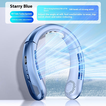 Rechargeable Ultra-quiet Lazy Portable Mini Turbine Bladeless Halter Fan