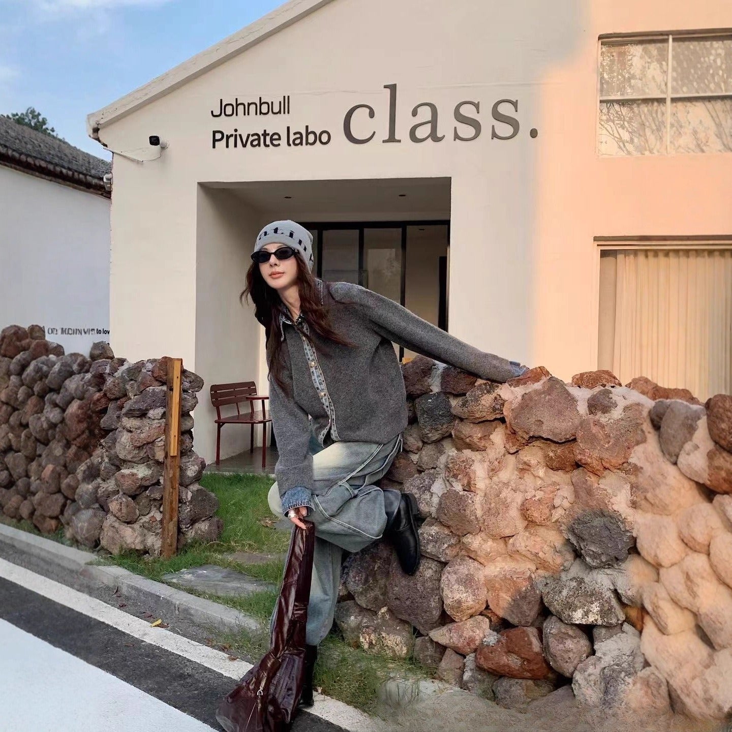 Korean Style Early Fake Two Pieces Sweaters