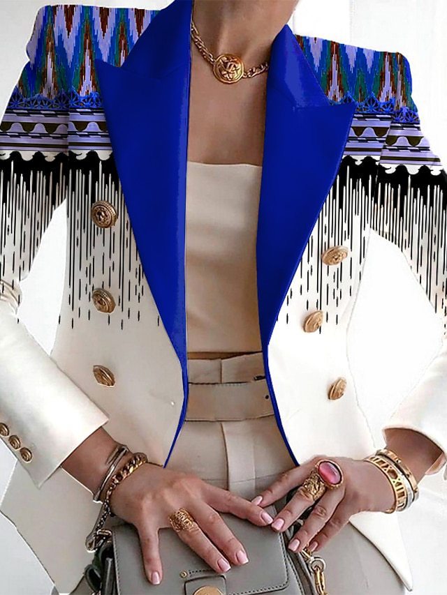 European And American Women's Clothing Fashion Printed Suit Slim Fit Small Suit