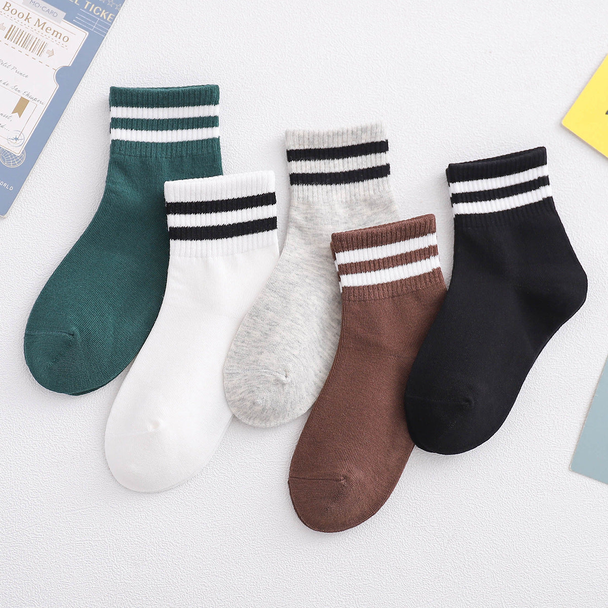 Spring And Summer Thin Cute Smiley Face Cotton Middle Tube Boys And Girls Fashion All-matching Socks