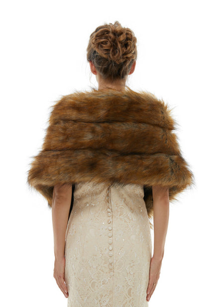 Simple And Stylish Faux Fur Shawl