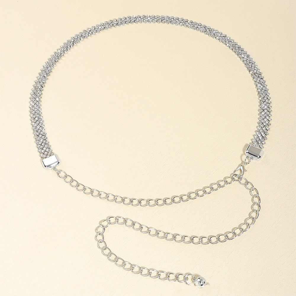 Crystal Chain Rhinestone Inlaid Waist Chain