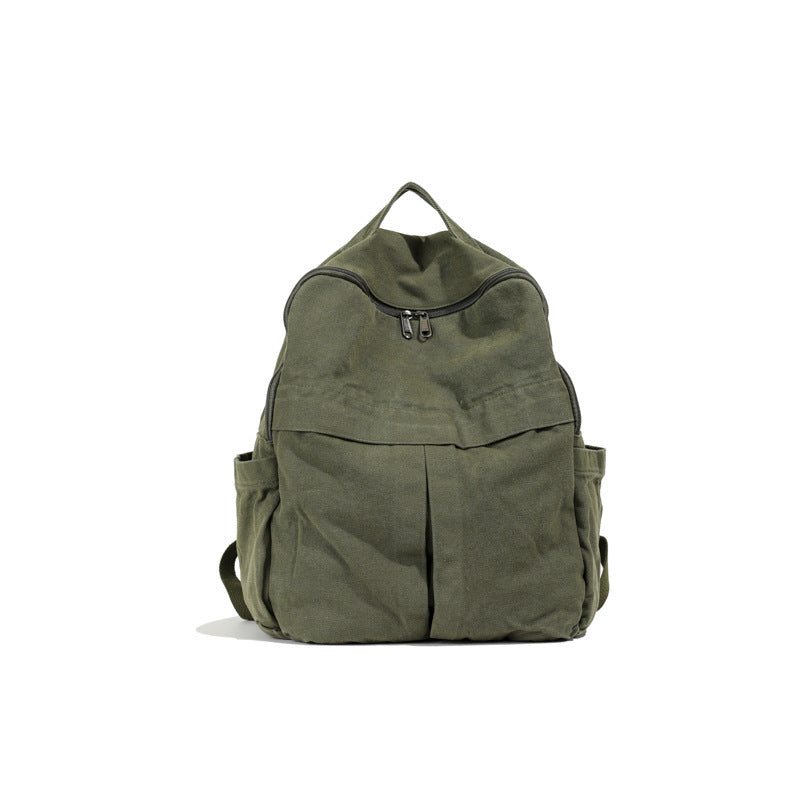 New Washed Canvas Backpack Women's Large Capacity Retro Trendy College Student