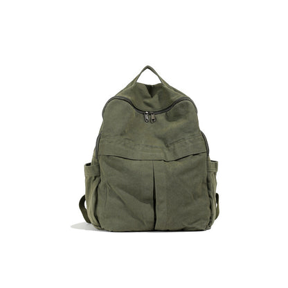 New Washed Canvas Backpack Women's Large Capacity Retro Trendy College Student