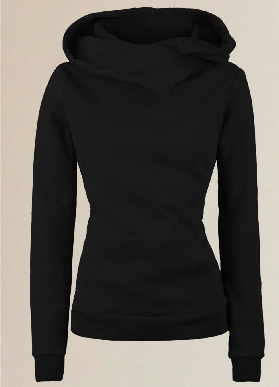 Irregular Hooded Sweater Long Sleeve Women