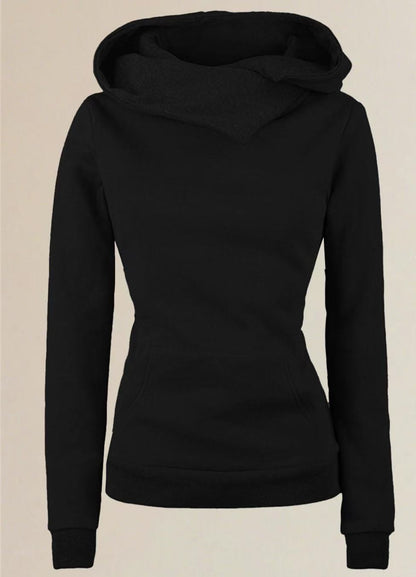 Irregular Hooded Sweater Long Sleeve Women