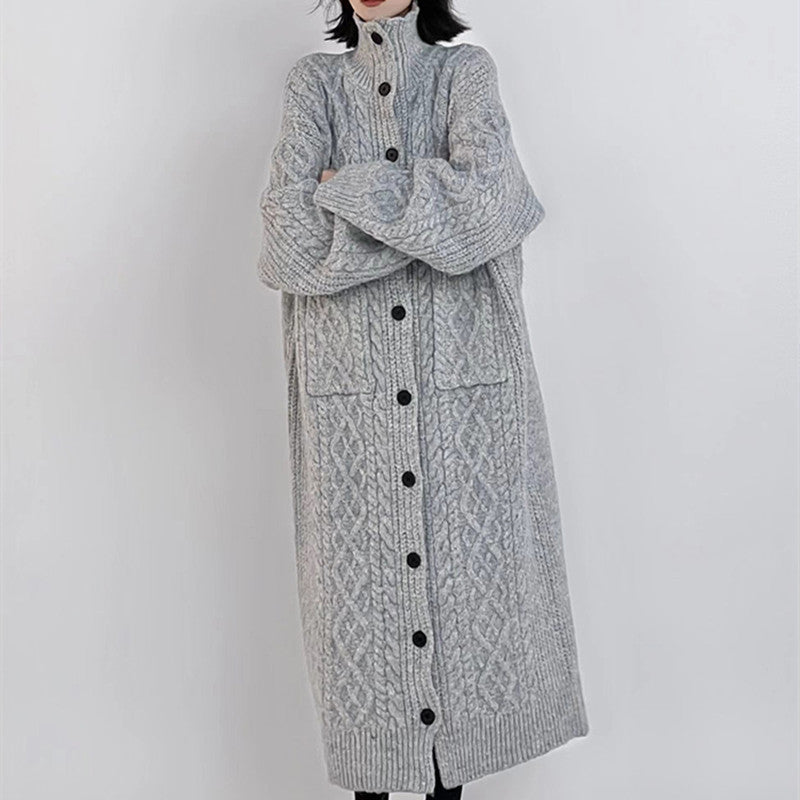 Sweater Women's Casual Knitted Cardigan Long-cut Coat