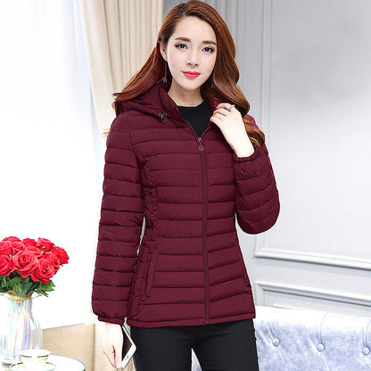 Women's Short Middle-aged And Elderly Padded Down Jacket Large Size Slim Fit