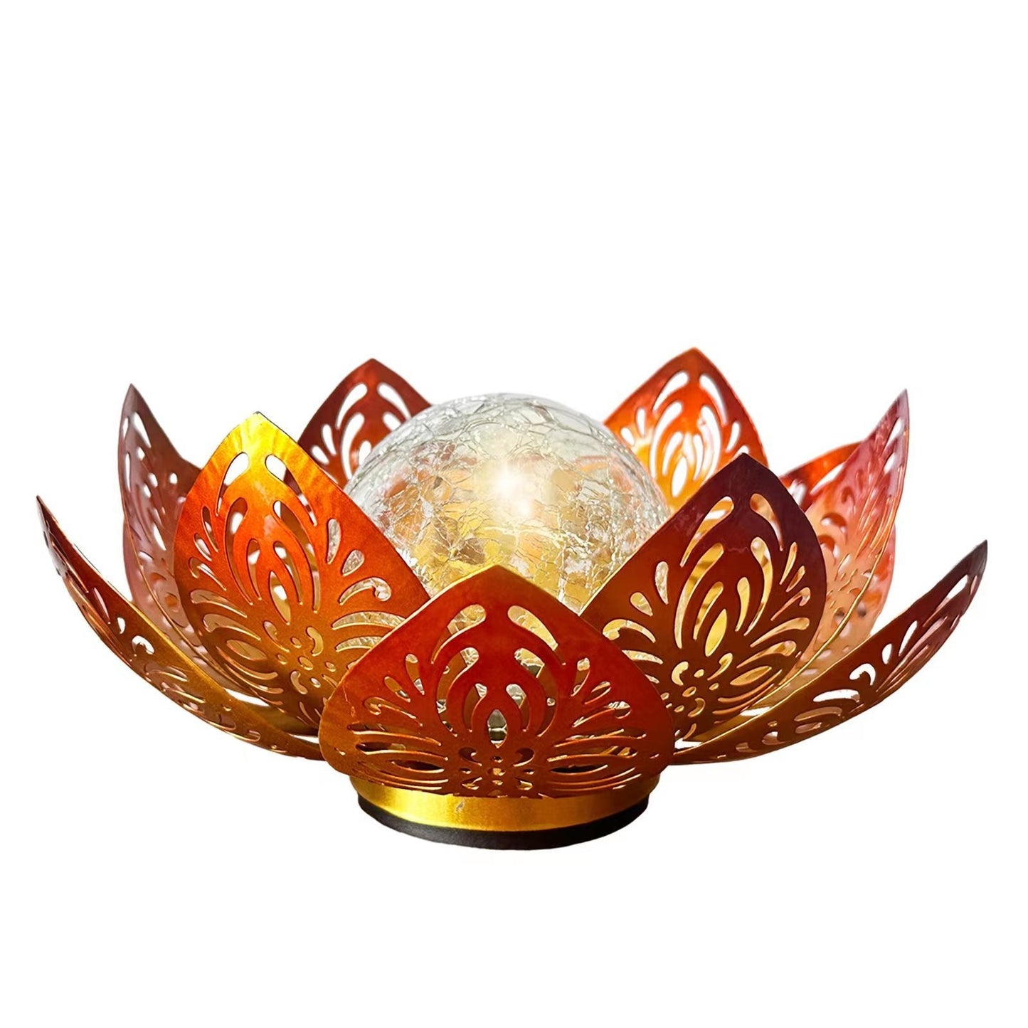 Solar Lamp Wrought Iron Lotus Lamp Outdoor Ground Lamp Floor