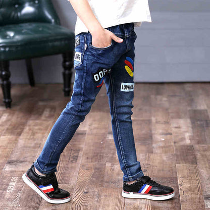 Boys Jeans Autumn Winter New One-Piece Velvet Luxe Insulation
