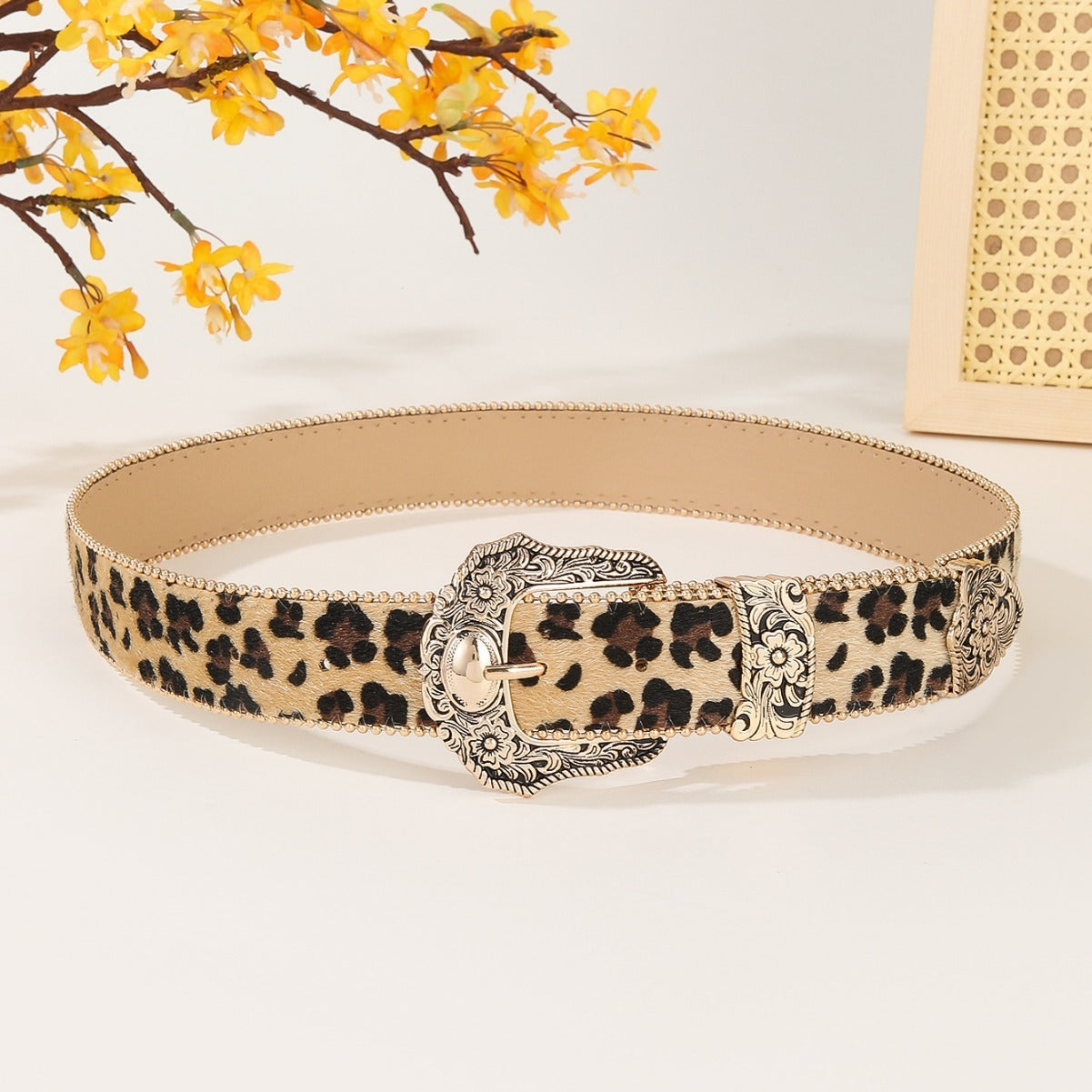 Fashion Women Rhinestone Buckle Wide Belt