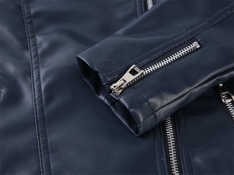 The Minimal Leather: Fashion Casual Solid-Color Leather Jacket